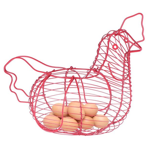 

storage baskets creative iron art eggs basket chicken shaped egg holder household vegetables container organizer rack