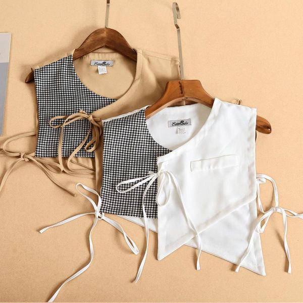 

bow ties korean women fake collar shawl wrap necklace shirt removable detachabel sweater blouse collars shawls nep kraagie, Black;gray