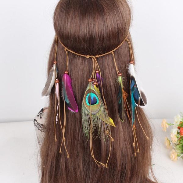 

hair clips & barrettes feather headband adjustable headdress festival boho hairband ornaments women girl accessories headwear ml, Golden;silver