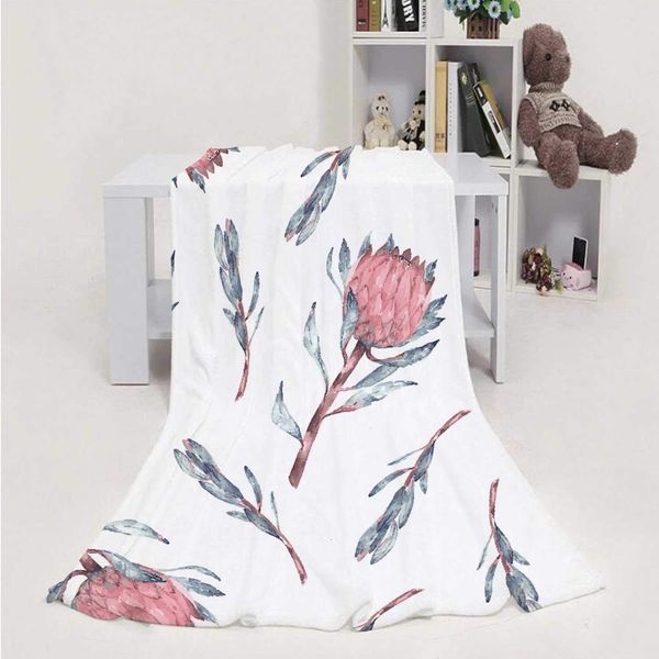 

Seamless Pattern with Protea.Floral Motif for Wrapping,Flannel Blanket Super Soft m Cozy Bed Blanket Weight Sofa Throw Blanket