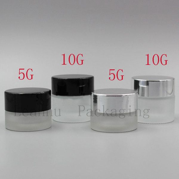 

storage bottles & jars frosted glass cream bottle with aluminum screw cap,empty cosmetic packaging,10ml/5ml sample containers for cosmetics