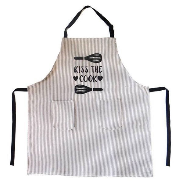 

aprons printed cotton sleeveless kitchen women man home cooking baking overalls