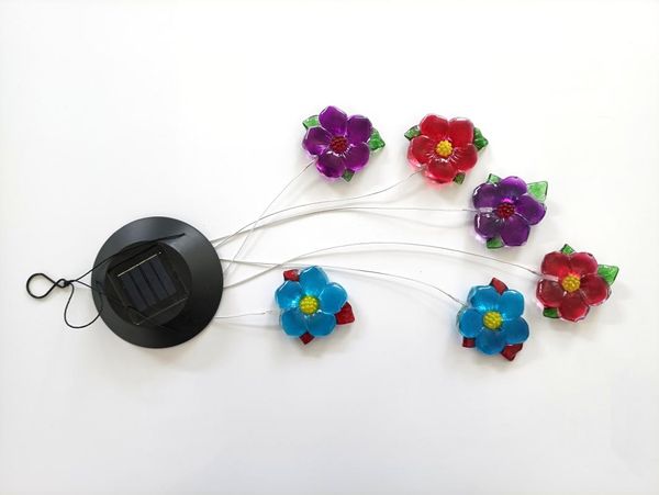 

solar lamps 6-flower lantern wind chime led color change courtyard decoration