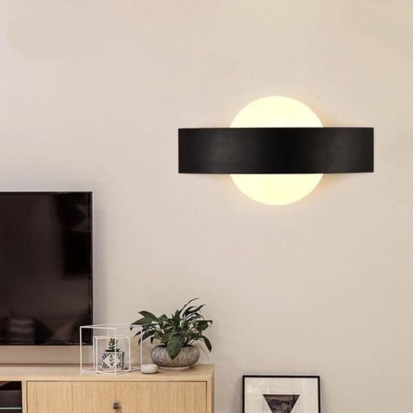 

round ac85-265v 3w led acrylic modern wall lamp for bedroom dining-room corridor lighting panel lights