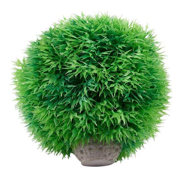 

decorations fish tank green plastic artificial grass ball plant 5.1" height