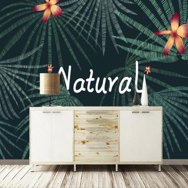 

wallpapers milofi custom large wallpaper mural 3d retro plant banana leaf english background