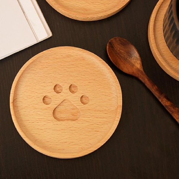 

mats & pads bear coasters wooden round cap bottle pad small snack tray table placemat tea heat resistant mat kitchen accessories