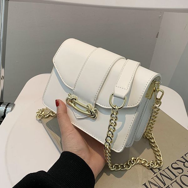 

niche design high-end girl 2021 new fashion chain messenger bag square bag shoulder bag underarm dual-use width 17.5cm
