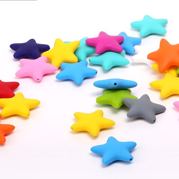 

chenkai silicone star chewing teether beads diy mom wearing baby shower pacifier sensory jewelry toy 555 y2
