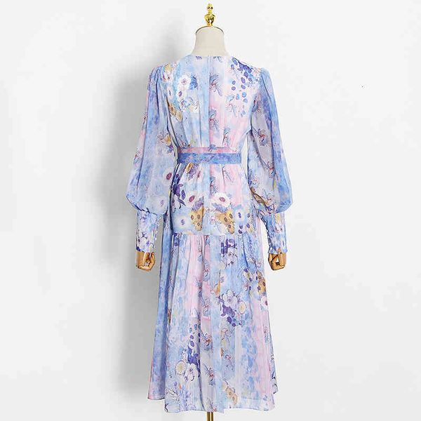 

dresses vintage spring print for women o neck long sleeve high waist hit color es female fashion clothing, Black;gray