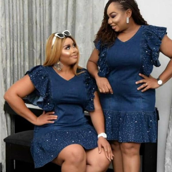 

ethnic clothing denim african dresses for women 2021 spring summer bodycon midi dress dashiki short sleeve robe clothes casual vestidos, Red