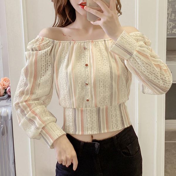 

women's blouses & shirts runway designer women blouse korean chic square collar pink/beige single breasted chiffon casual female fashi, White