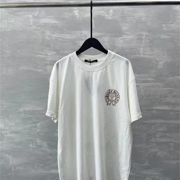 

crosin chh horseshoe sanskrit cross gilded double print short t-shirt lovers round neck half sleeve fashion brand 9nrs, White