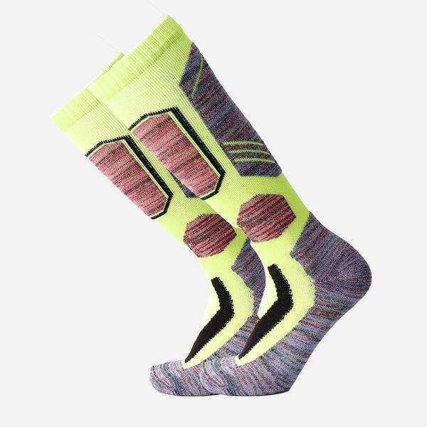 

sports socks trend football men long outdoor breathable fabric anti slip fluorescence color blood circulation, Black
