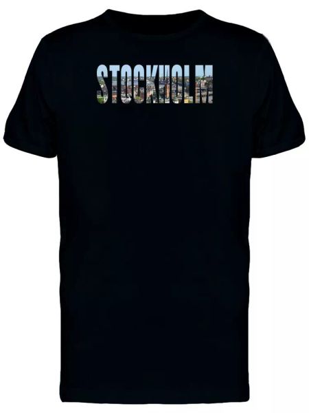 

Stockholm City Name With Photo Tee Men's -Image by Shutterstock, White;black