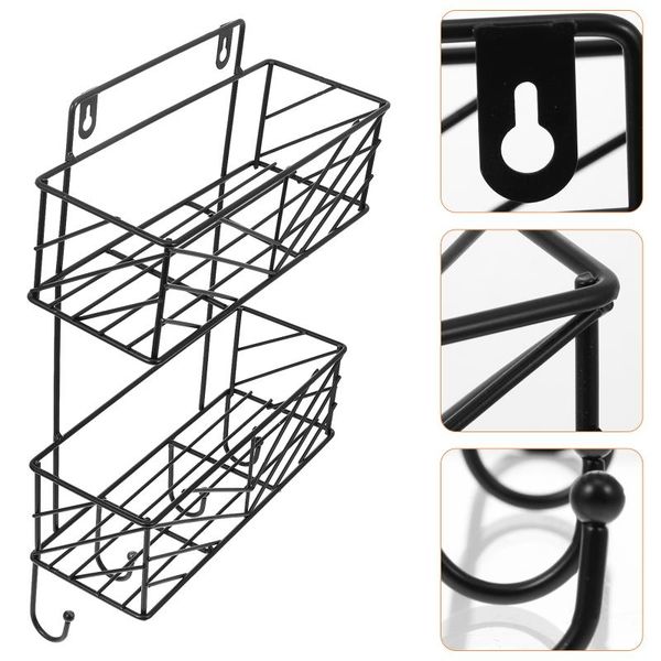 

hooks & rails 1pc convenient sundries storage multi-layer shelf iron craft rack