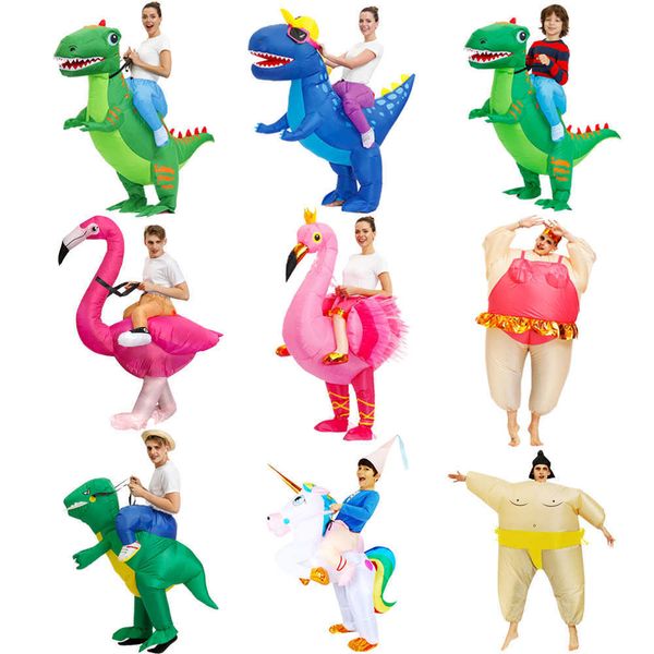 

anime dinosaur inflatable costume party mascot alien costumes suit disfraz cosplay halloween costumes for kids dress q0910, Blue