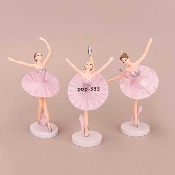 3 Pink Dance Ballerina mão para fazer atacado linda menina princesa boneca pvc brinquedo bolo decoração tide jogar