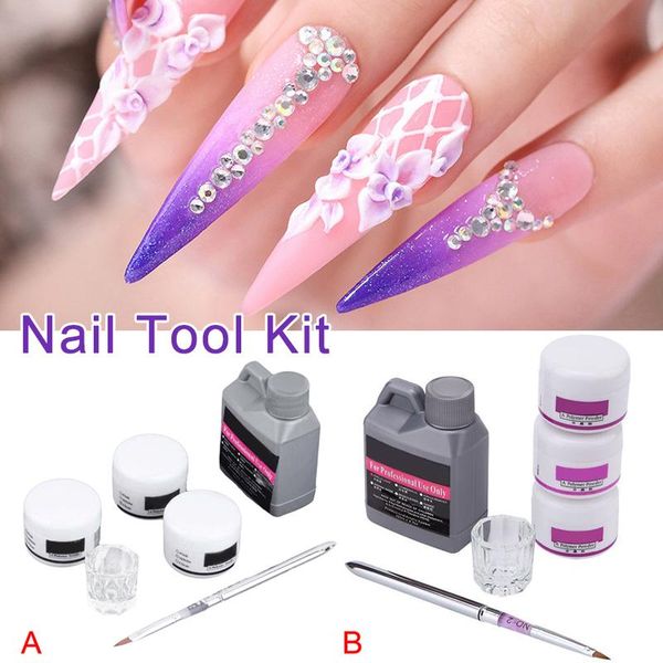 

nail art kits 6pcs/set portable tool kit crystal powder acrylic liquid dishs tools smjgood