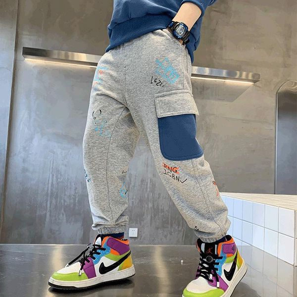 

trousers kids pants 5-14 years boys casual clothing cotton long children sport autumn spring, Blue