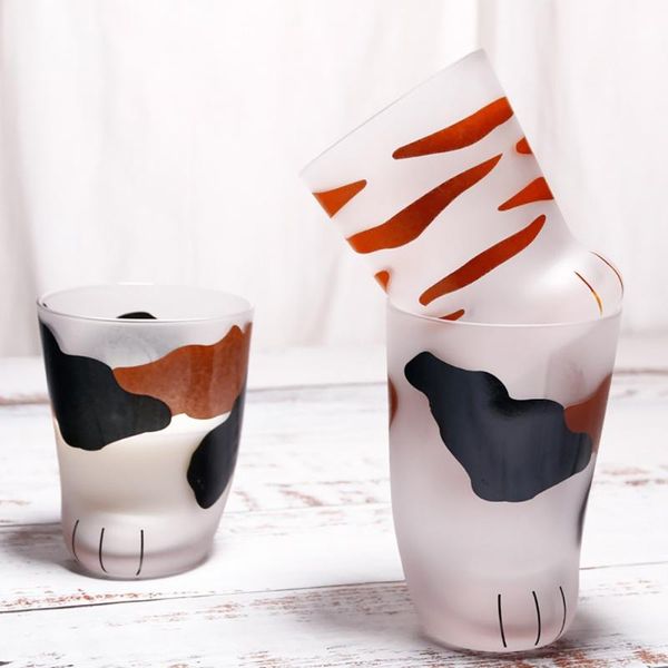 

wine glasses cute cat paws glass cup tiger mug office coffee tumbler personality breakfast milk porcelain juice gift drinkware #