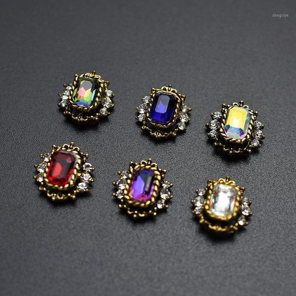 

10pcs/lot hollow crystal bright strass nail rhinestone alloy art decorations glitter diy 3d jewelry stone supply1, Silver;gold