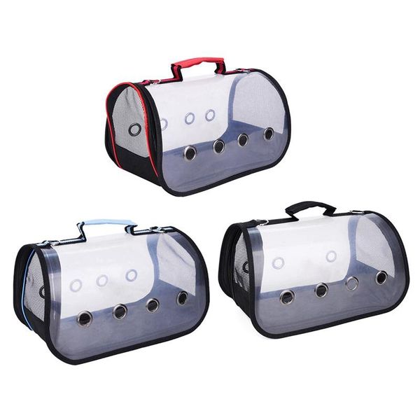 

bird carriers outdoor travel transport parrot cage accessories pvc transparent breathable handheld handbag cages