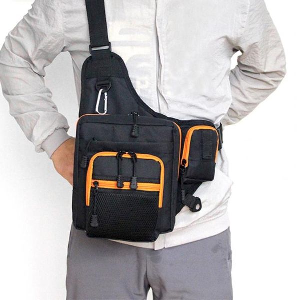 

fishing accessories mini water resistant sling pack bag polyester angling detachable for