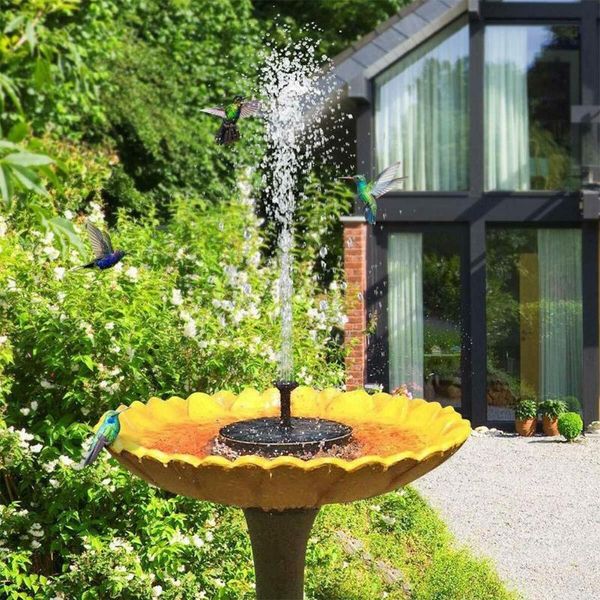

black color mini solar fountain garden pool decoration water outdoor pond drop panel float m4g2 decorations