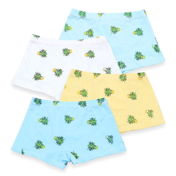 

panties 4pc kids cartoon underwear boys boxer underpants girls teenager soft cotton pineapple print briefs pants children 2-12years, Camo