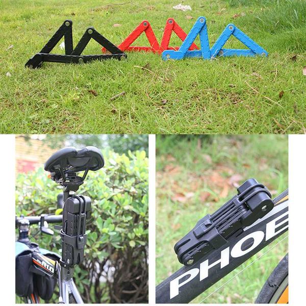 

bike locks folding bicycle lock cycling bracket portable safety mtb road security anti-theft steel riding tools