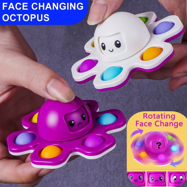 

new anti-stress push bubble fidget spinner face-changing ocs sensory toy decompression fidget toy children keychain christmas