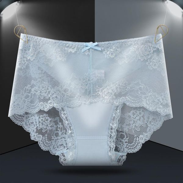 

women's panties women high elasticity cotton lace underwear soft seamless middle waist female delicate flowers hollow breifs, Black;pink