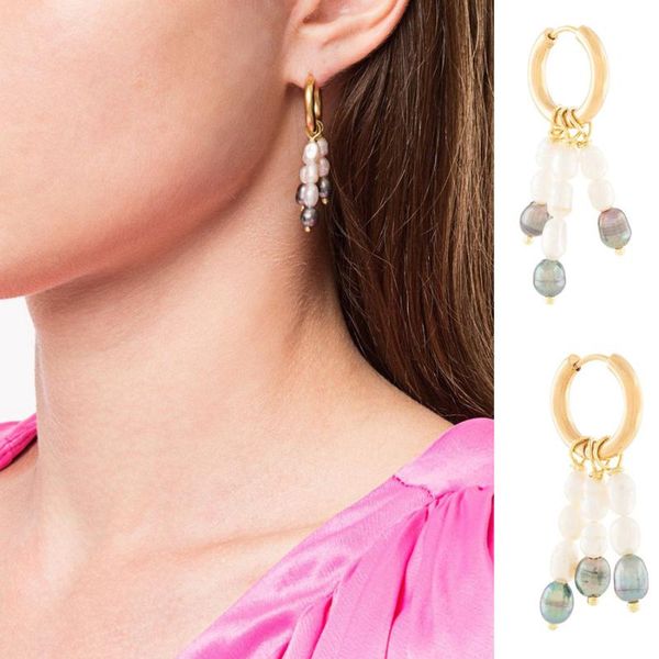 

dangle & chandelier winter earrings trendy personality lnternet celebrity ins fashion big coffee-ifashion temperament pearl, Silver