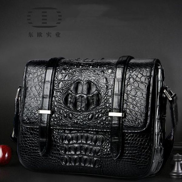 

backpack luxurious2021 leather crocodile handbag casual crossbody genuine men's bag