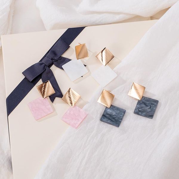 

dangle & chandelier vintage korea earrings 2021 geometric for women girl drop fashion brincos bohemia acrylic jewelry, Silver