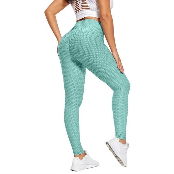 

women's leggings summer women ruched bulifting high waist jacquard push up pants tummy control stretchy workout elastic trousers, Black