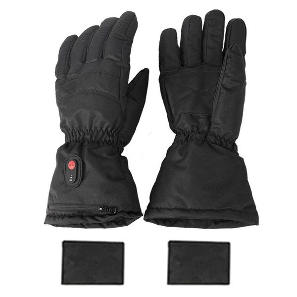 

cycling gloves motorcycle heated usb rechargeable adjustable electric winter warm waterproof for motorbike riding, Black