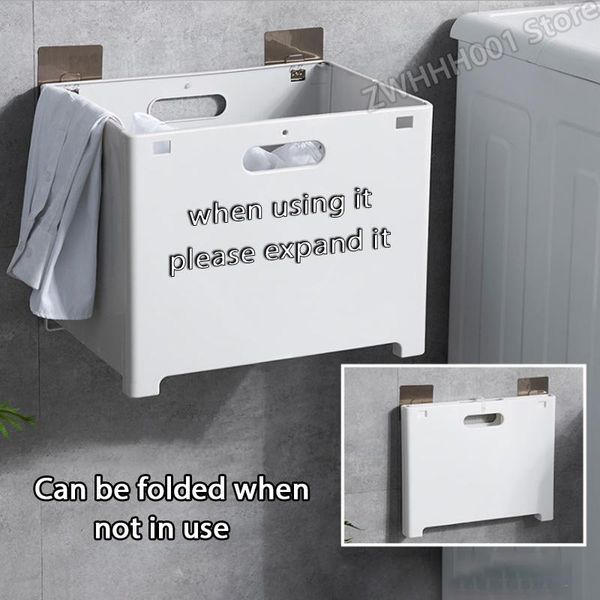 

wall-mounted dirty clothes storage basket foldable bathroom laundry bags