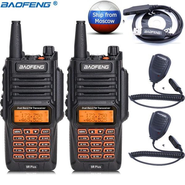 

walkie talkie 2pcs baofeng uv-9r plus waterproof 8watts 8w powerful long range 10km uv9r handheld portable cb radio