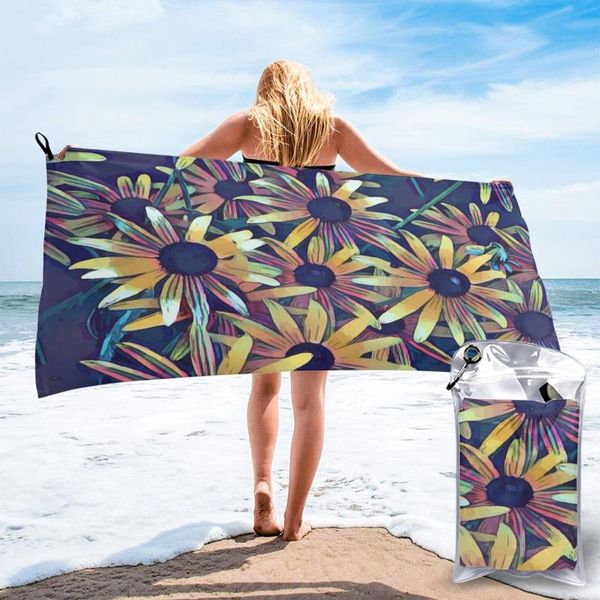 

towel bathing spring floral black eyed susan bath wearable dress fast drying beach spa magical nightwear sleeping