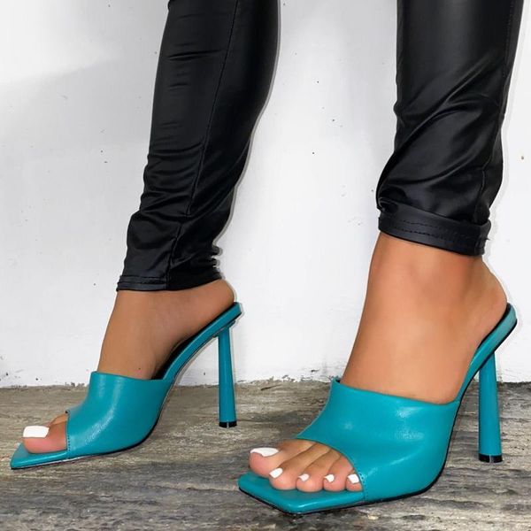 

fashion sandals women 2021 summer simple and casual word with 12 cm high heel slippers large size 35-42, Black