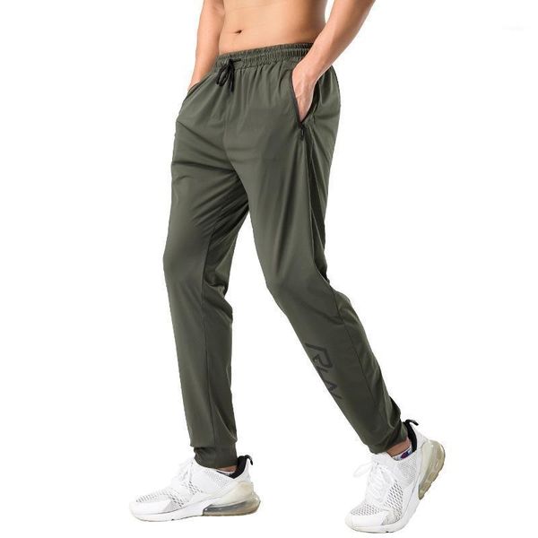 

men's pants gym sweatpants men thin fitness sport slim fit quick dry casual running long trousers elastic clothing workout, Black
