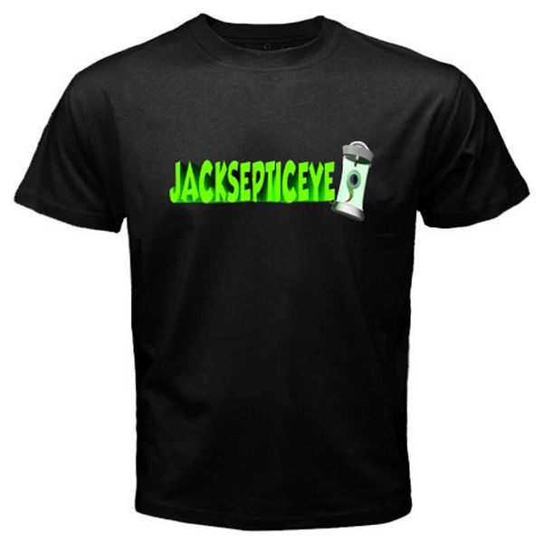 

new jacksepticeye youtuber logo men's black t-shirt size s-3xl, White;black