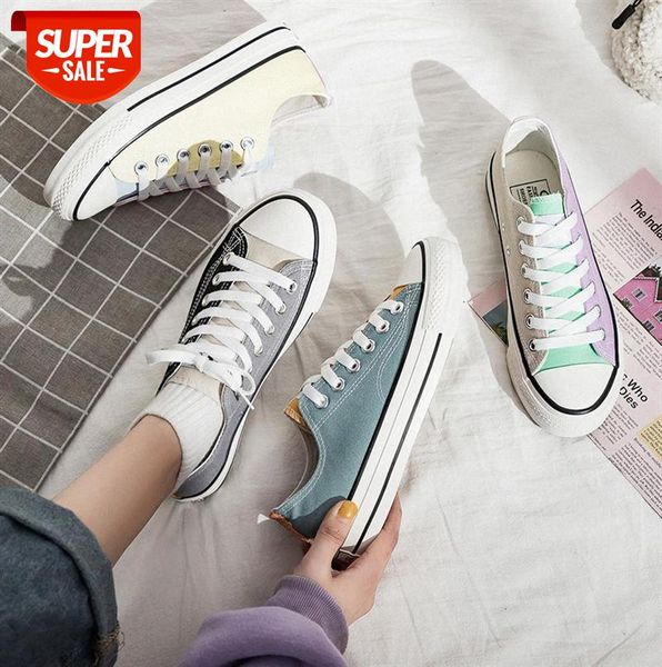 

ins korean version of canvas shoes women's breathable student flat bottom lace-up white f860 #1g9y