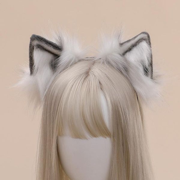 

other event & party supplies furry plush wolf cat ears realistic headband anime dance costume animal ear hair hoop lolita kawaii cosplay acc