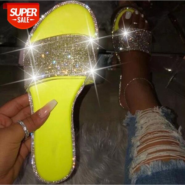 

glitter slippers women summer sandals fashion bling sandals candy color flip flops beach diamond flat shoes outdoor footwear #zu0t, Black