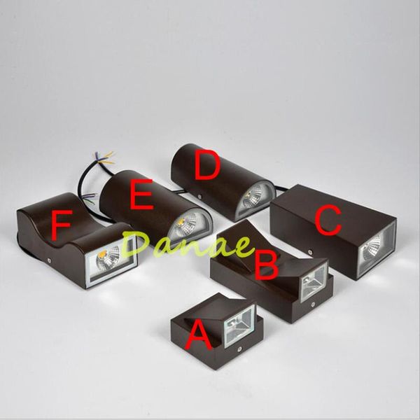 

outdoor wall lamps modern surface mounted led 6w 12w cob indoor lighting dimmable ac110-240v up&down light yrank waterproof