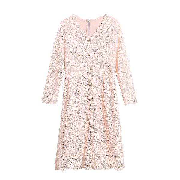 

casual dresses lace lining elegant vestidos trendy pastel robes v-neck luxurious plus size dress women spring fall office ladies clothes, Black;gray