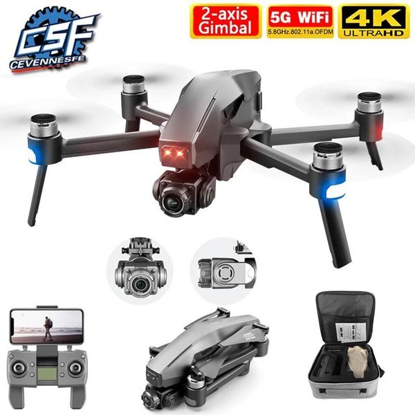 

pro drone 4k hd camera brushless motor 2-axis gimbal rc distance 1.6km 5g wifi gps system supports tf card drones